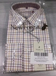 New Forest Premium Check Herren Langarm Hemd mittelbraun kariert Baumwolle - Bild 1 von 11