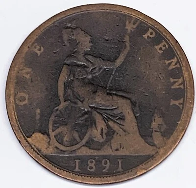 # C4095    GREAT BRITAIN     COIN,     LARGE  PENNY  1891 - Image 1 of 2
