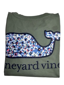 Vineyard Vines Women’s L/S Milbrook Floral Whale Fill Tee.Sage Olive.Sz.L.NWT - Picture 1 of 4