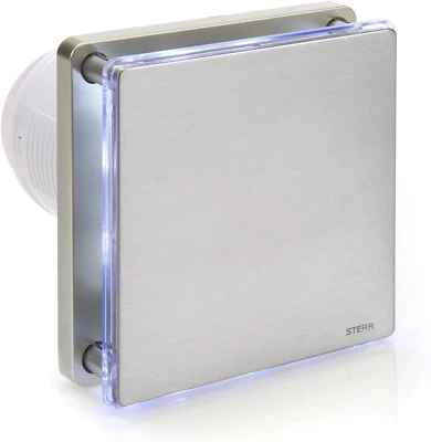 Estrattore D'Aria Argento 100 Mm LED, Silenzioso, Ventilazione Bagno - Immagine 1 di 4