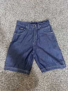 FUBU The Collection Boys Carpenter Loop Cargo Blue Jean Shorts Size 7 Y2K - Picture 1 of 9