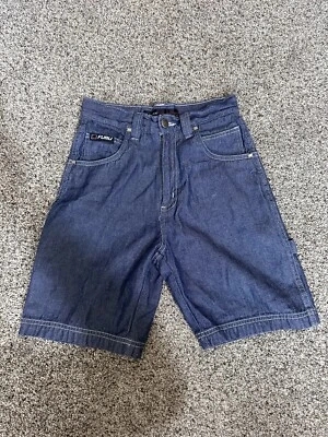 FUBU The Collection Boys Carpenter Loop Cargo Blue Jean Shorts Size 7 Y2K - Image 1 of 4