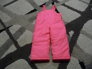 Carter's Snow Pants Toddler 3T Pink Snow Bibs Zipper Overalls Insulated Winter - Picture 1 of 2