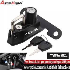 Helmet Lock For Honda Rebel 300 500 CM300 CM500 CMX300 CMX500 2017 2018-2024 - Picture 1 of 11