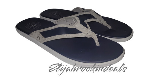 NUOVI SANDALI INFRADITO UOMO UGG MARE BLU NAVY GRIGIO FOCA 1124899 TAGLIA 12