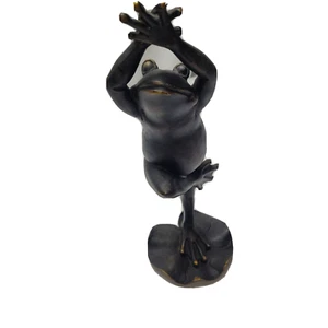Yoga Frog shelf desk decor black with bronze under tone look - Picture 1 of 8