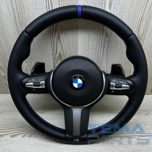 BMW F20 F30 F32 F15 F25 M Sport NEW Black Leather Paddle Shift Steering Wheel - Picture 1 of 4