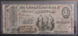 1875 National Revere Bank Of BOSTON MA $1 Scalloped Large Size Currency CH#1295 - Picture 1 of 2