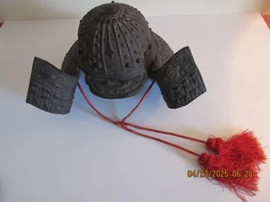 Vintage Ornate Cast Iron Japanese Samurai Helmet Beautiful Craftsmanship! - Picture 1 of 7