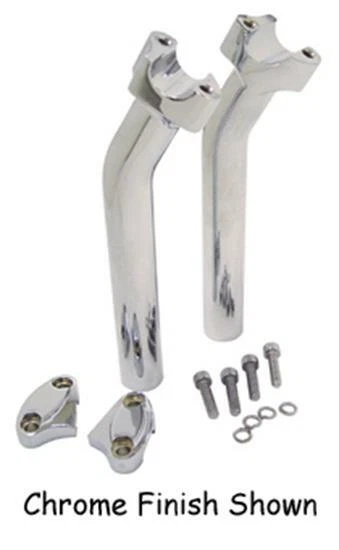 Chrome Plated Riser Kit 1" Handlebars 9-1/2" tall, 30° bend, 6" up rise (41010) - Image 1 of 1