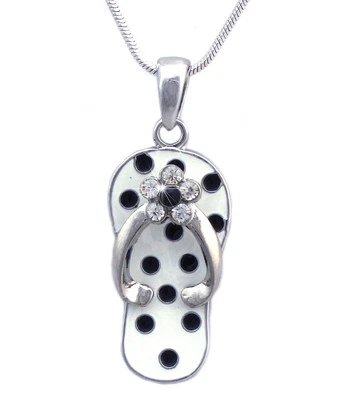 Sandalia de playa chancla blanca a lunares collar de flores niña joyería n2007w Foto 1 de 4