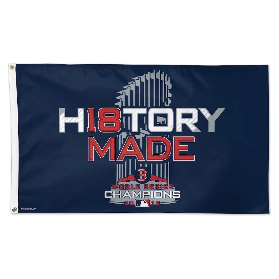 BOSTON RED SOX 2018 WORLD SERIES CHAMPIONS 3'X5' DELUXE FLAG WINCRAFT IN STOCK - Image 1 of 1