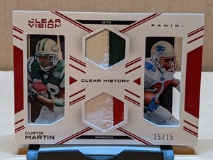2015 Panini Clear Vision CURTIS MARTIN Clear History Dual Prime Patch /15 READ