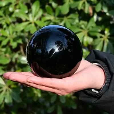 Crystal Sphere Hand-Polished Natural Obsidian Crystal Quartz Ball Unique 3.15 In - Image 1 of 4
