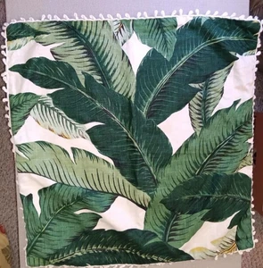 2 östliche Akzente Lanai Palme Euro Kissenbezüge Schlaufenborte Baldwin weiß 25" x 25" - Bild 1 von 15