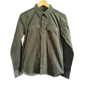 Camisa AR ALOHA RAG 100 % Algodón Pana Verde Oscuro Marrón Abotonada Extra Pequeña - Imagen 1 de 8