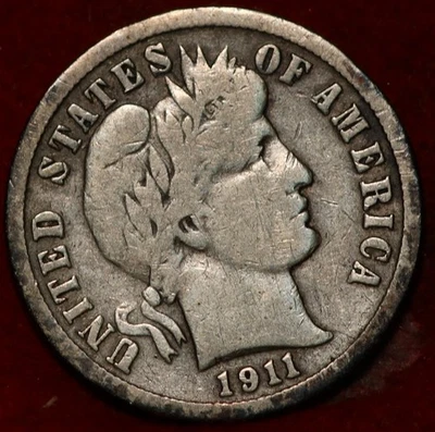 1911-D Denver Mint Silver Barber Dime - Image 1 of 2