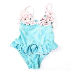 Floatimini Baby Swimsuit Floral, Gold Unicorn One Piece Girls Size 4 Little Girl - Picture 1 of 5