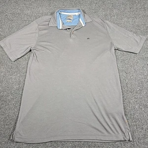 Quiksilver Polo Shirt Mens Large Gray Modern Fit Office Casual Golf Surf Beach - Picture 1 of 12