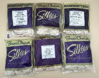 Pantimedias Sheer Charm Silkies Queen Off White 552 EE. UU. NUEVAS CON ETIQUETAS 6 paquetes Foto 1 de 4