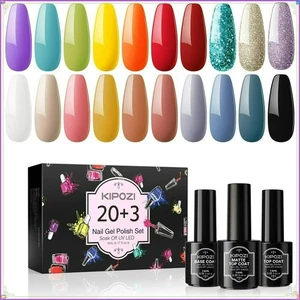 Juego de 20+3 colores de esmalte de uñas UV gel LED esmalte de uñas esmalte de uñas Soak-Off Nail Gel - Imagen 1 de 6