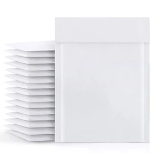 White Kraft Bubble Padded Mailers Shipping Envelopes Bags 50 to 1000 Count - Picture 1 of 4