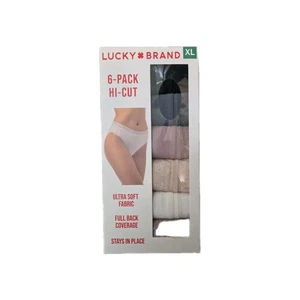 NWT Lucky Brand Women's 6-Pack Ultra Soft 4-Way Stretch Tag Free Panties Sz: XL - Picture 1 of 2