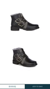 Emu Australia Bass Waterproof Moto Boot Black Size 7 New Without Box - Picture 1 of 10