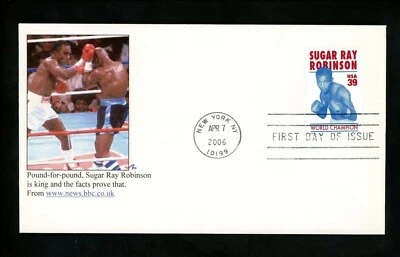 US FDC #4020 Hays 2006 New York NY Sugar Ray Robinson boxing champion - Image 1 of 2