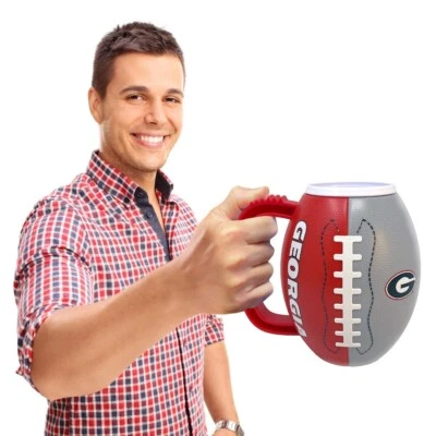 Georgia Bulldogs Mug 24 Ounce 3D Foot Ball Shaped  Mug  NFL New Release - Image 1 of 2