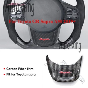 Carbon Fiber Steering Wheel Parts Custom LowerTrim Fit Toyota GR Supra A90 2019+ - Foto 1 di 5