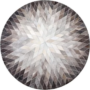 Hand Made Natural Cowhide Hair on Patch Work Leather Modern Room A-10 - Picture 1 of 4