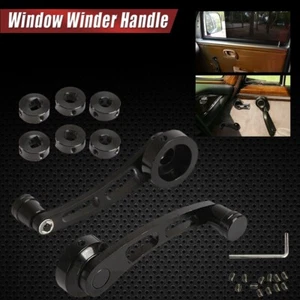 2x Universal Aluminum Manual Billet Car Window Crank Handle Winder Lever Kit - Picture 1 of 11