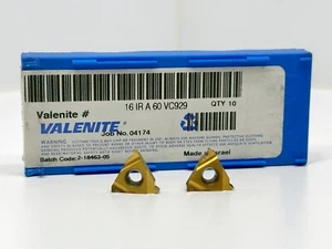 Insertos de carburo nuevos VALENITE 16IR A60 grado VC929 2 piezas - Imagen 1 de 2
