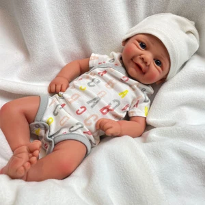 Bambola neonato silicone morbido realistica neonato 17" completa reborn baby regalo natale - Foto 1 di 10