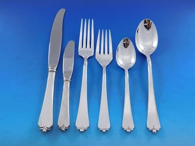 Lotus by Watson-Wallace Sterling Silver Flatware Service for 8 Set 55 pieces - Image 1 of 4