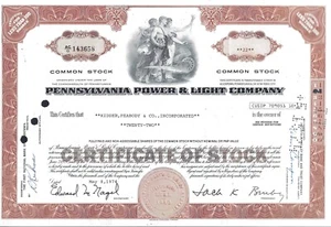 Stock Pennsylvania Power & Light Co., 22 acciones, 1974 - Imagen 1 de 2