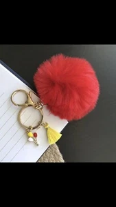 NEW Custom Happy Birthday Balloons Keychain Birthday Gift Backpack Bag Clip Pom - Picture 1 of 1