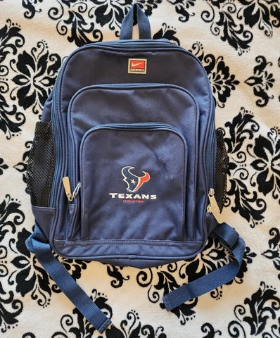 EUC Vintage Nike Team Backpack Houston Texans Football NFL Bookbag Blue RARE Cover