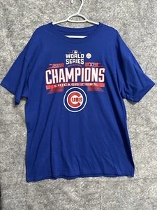 Chicago Cubs Mens Shirt Extra Large Blue 2016 World Series Baseball Casual Gift - Picture 1 of 11