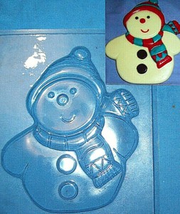 ONE LARGE SNOWMAN WITH A CAP & SCARF CHRISTMAS CHOCOLATE MOULD OR PLASTER MOULD