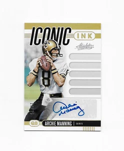 2019 NFL Absolute Iconic Ink Archie Manning AUTOGRAPH New Orleans Saints /25 - Picture 1 of 4