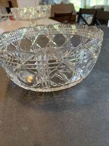 EAPG Antique JONES CAVITT "ROMEO" Clear Glass Open Bowl BLOCK AND TRIPLE BARS - Picture 1 of 5