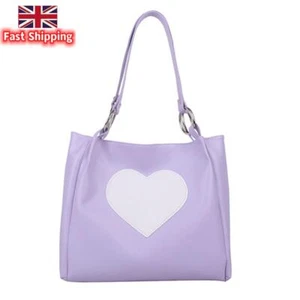 Women Heart Shoulder Bag Large Capacity Daily Tote Handbag for Female (Purple) - Picture 1 of 4