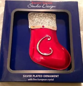 STUDIO DESIGN Regent quadratischer Anfangsbuchstabe ""C"" Strumpfornament SWAROVSKI Kristall - Bild 1 von 1