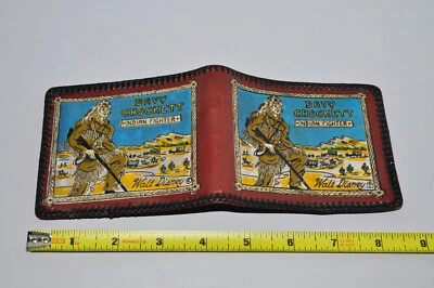 Cartera de vinilo Davy Crockett Indian Fighter Walt Disney para niños de colección - dañada Foto 1 de 4