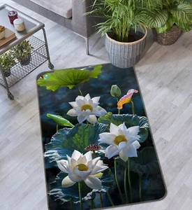 3D White Petals K14116 Non Slip Rug Mat Elegant Photo Carpet Panda 2023 - Picture 1 of 5