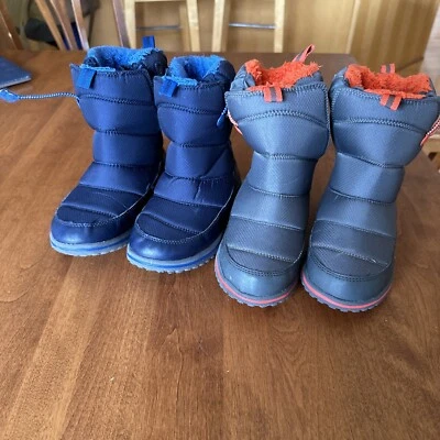 LL Bean Niños Botas de Nieve Ultraligeras de Invierno Talla 2 Lote de 2 Grises y Azules. Foto 1 de 4
