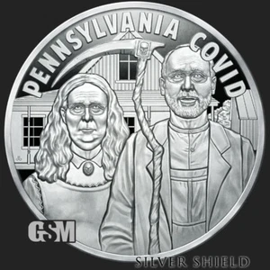 2021 1OZ PENNSYLVANIA C OVID PROOF MICROMINTAGE SILVER SHIELD "LAST ONE" - Picture 1 of 4