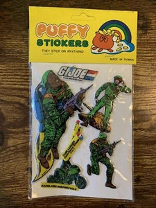 Vintage 1980’s G.I. Joe 3D Puffy Sticker Pack - NOS Made In Taiwan - Picture 1 of 2